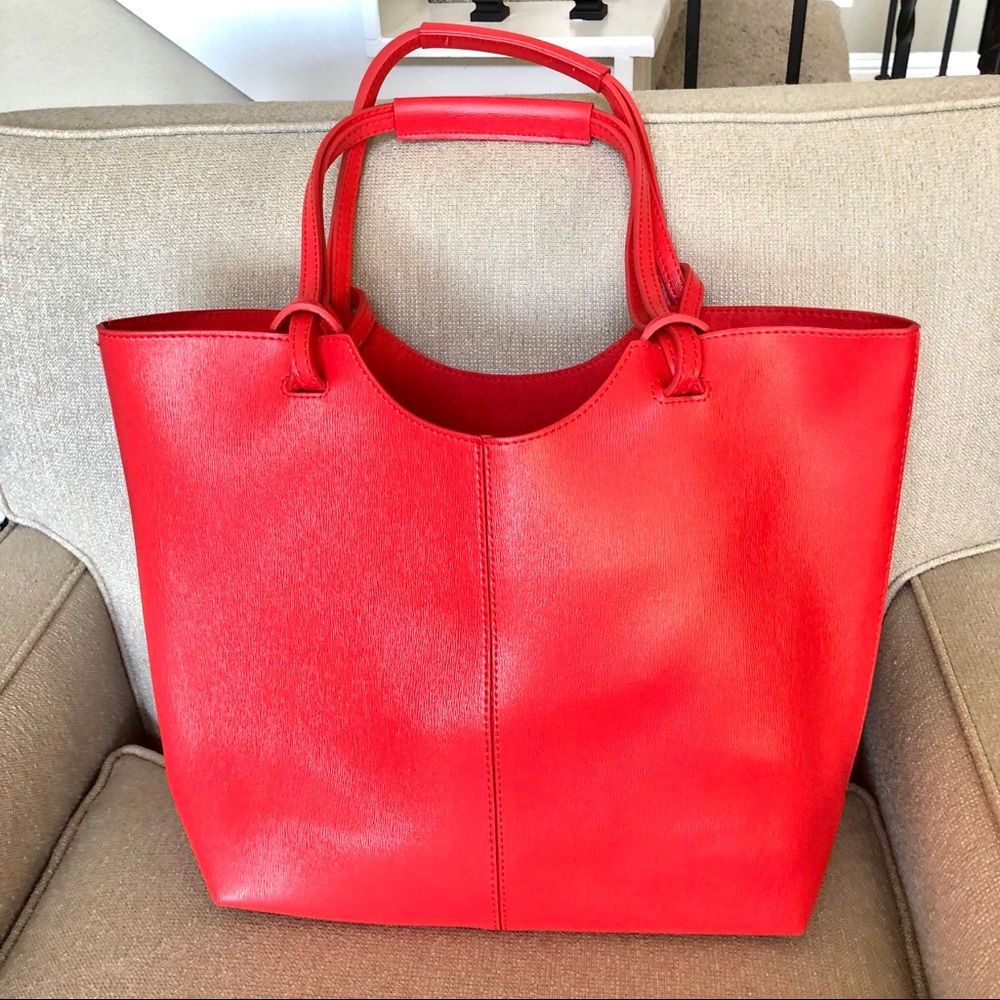 NEW Neiman Marcus Poppy Faux Leather Tote Bag